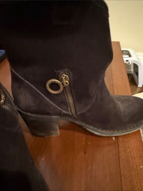 Fiorentini and Baker Women's Black Suede Mid-Heel Ankle Boots